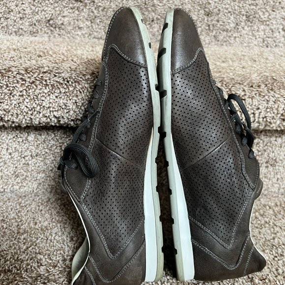 PRADA Men's Olive Casual Sports Leather Shoes - Picture 10 of 13